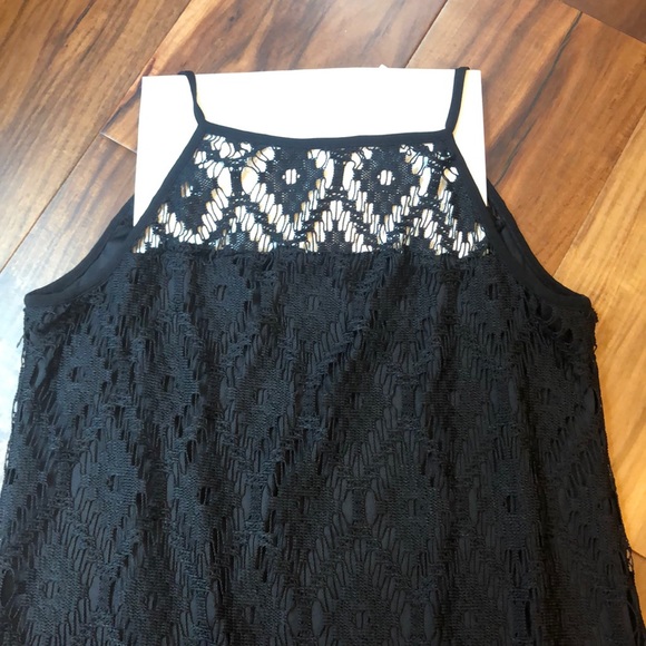 Sleeveless Classic Black Little Lace Top Sundress - Picture 3 of 11